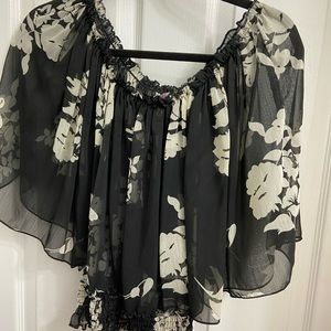 Off the shoulder cinched waist blouse